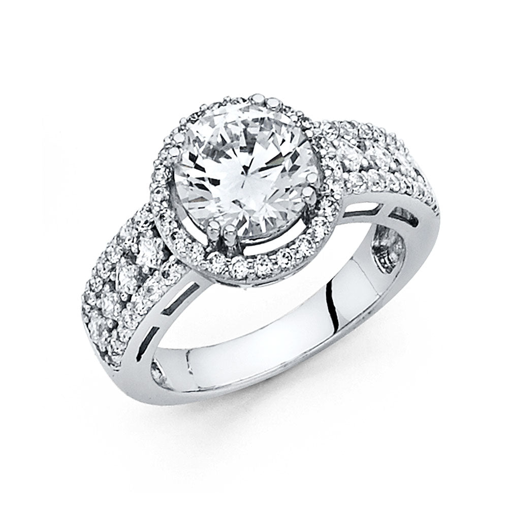 14KT REAL WHITE GOLD ENGAGEMENT RING