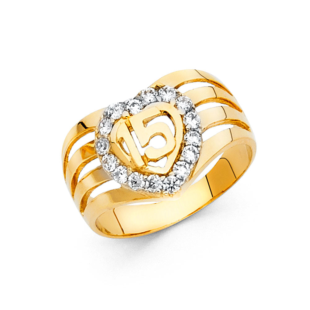 14KT REAL GOLD 15 AÑOS RING