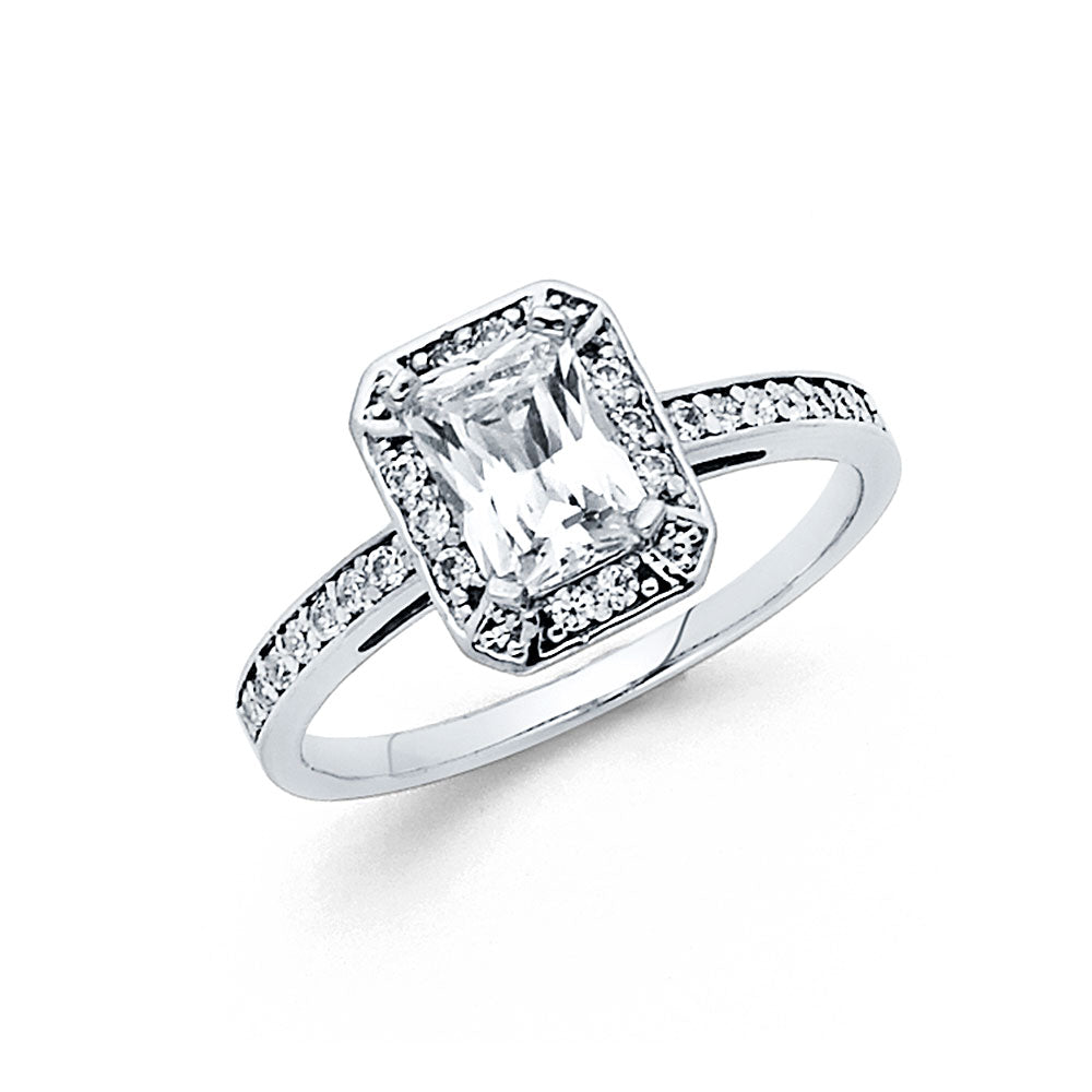 14KT REAL WHITE GOLD ENGAGEMENT RING