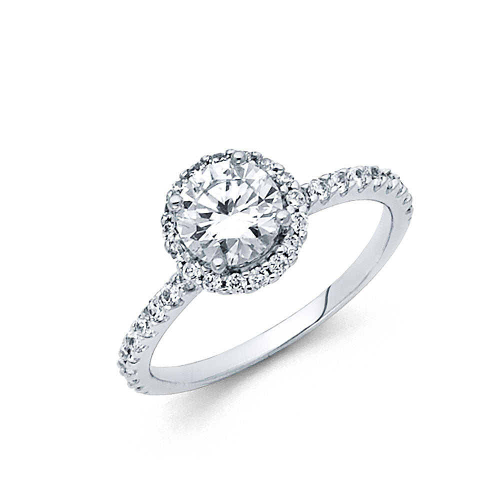 14KT REAL WHITE GOLD ENGAGEMENT RING