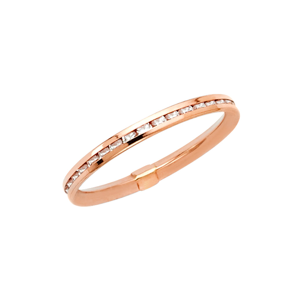 14kt Real Rose Gold Eternity Band