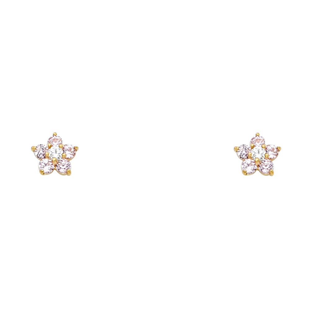 14KT REAL GOLD STUD EARRINGS FOR KIDS