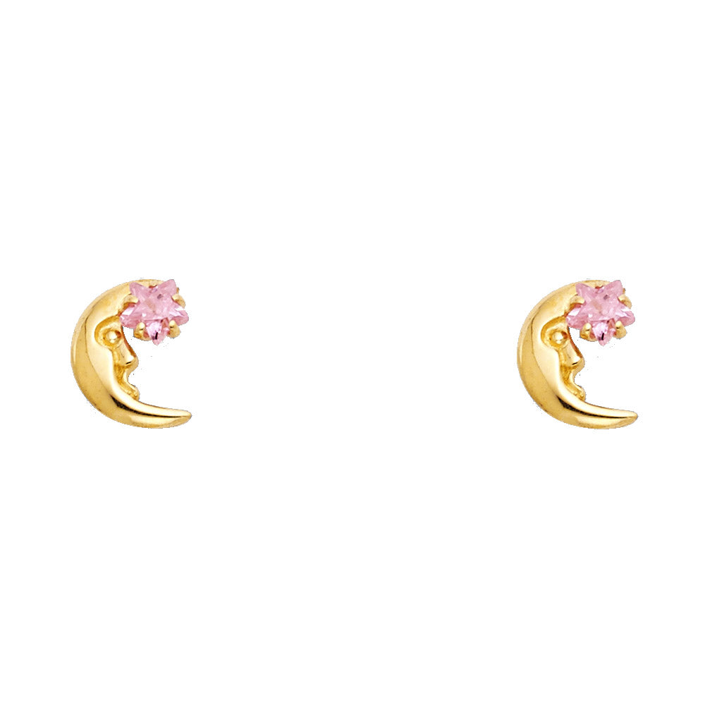 14KT REAL GOLD STUD EARRINGS FOR KIDS