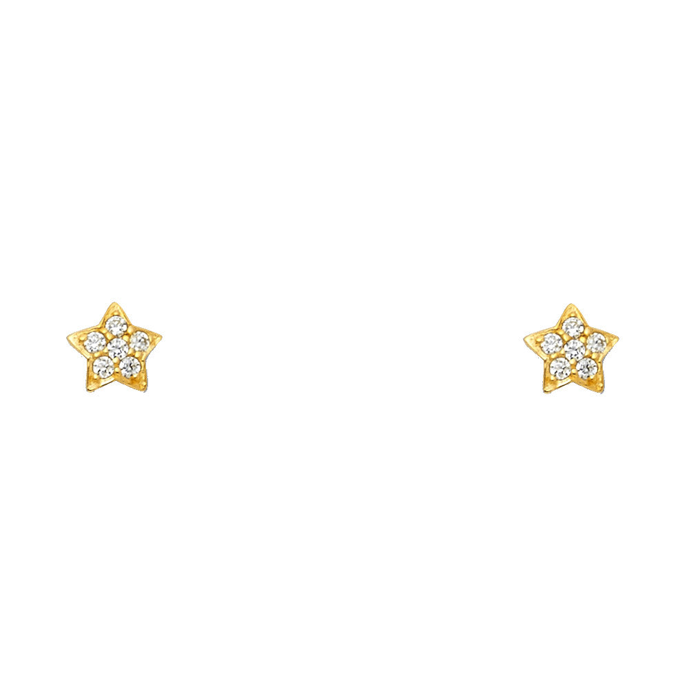 14KT REAL GOLD STUD EARRINGS FOR KIDS