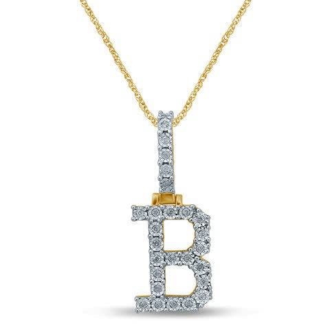 10KT 0.18-0.23CT DIAMOND PENDANT FANUC STYLE INTIAL B