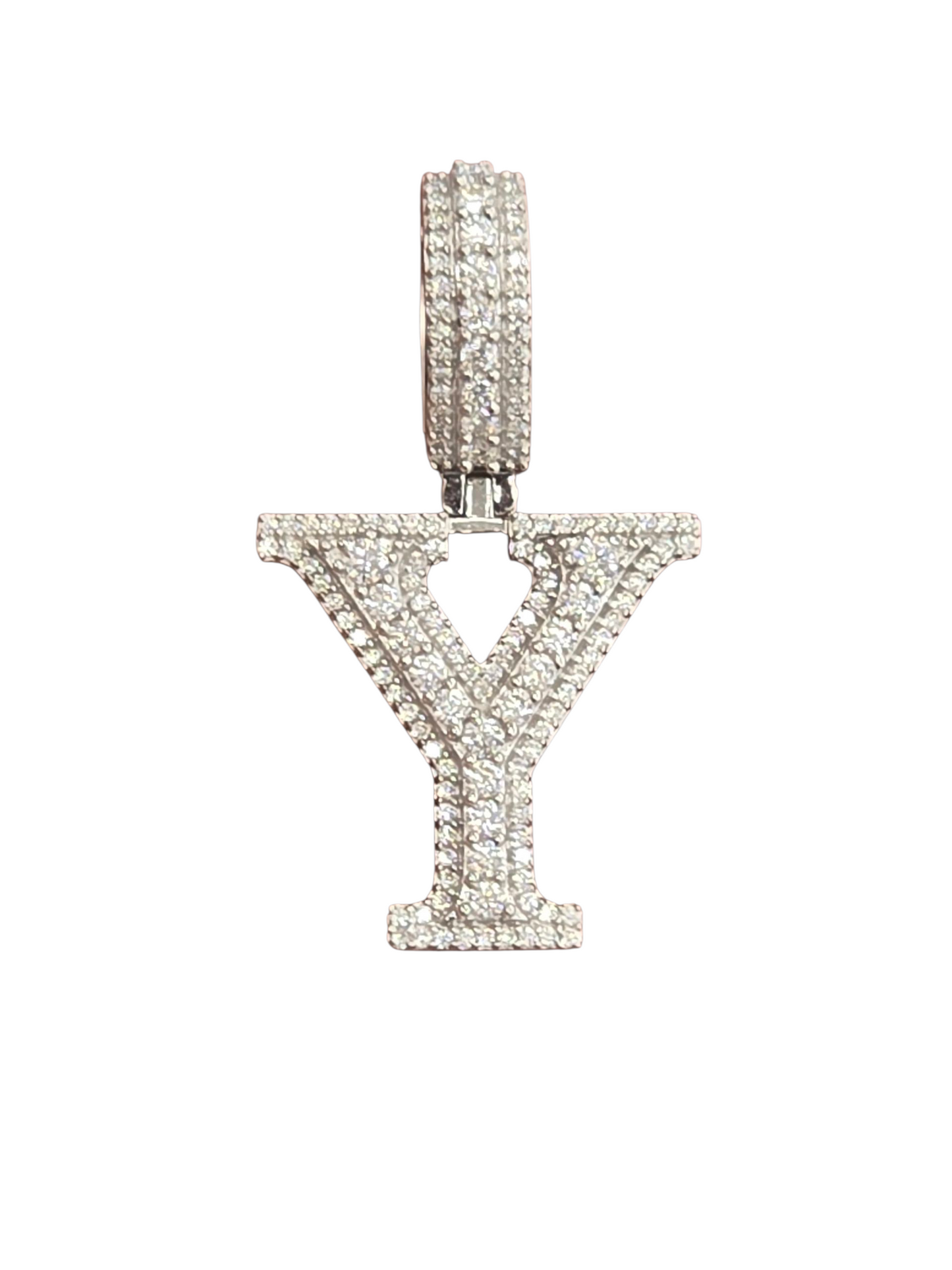 925 Sterling Silver Moissanite Diamond Initial A to Z Pendant