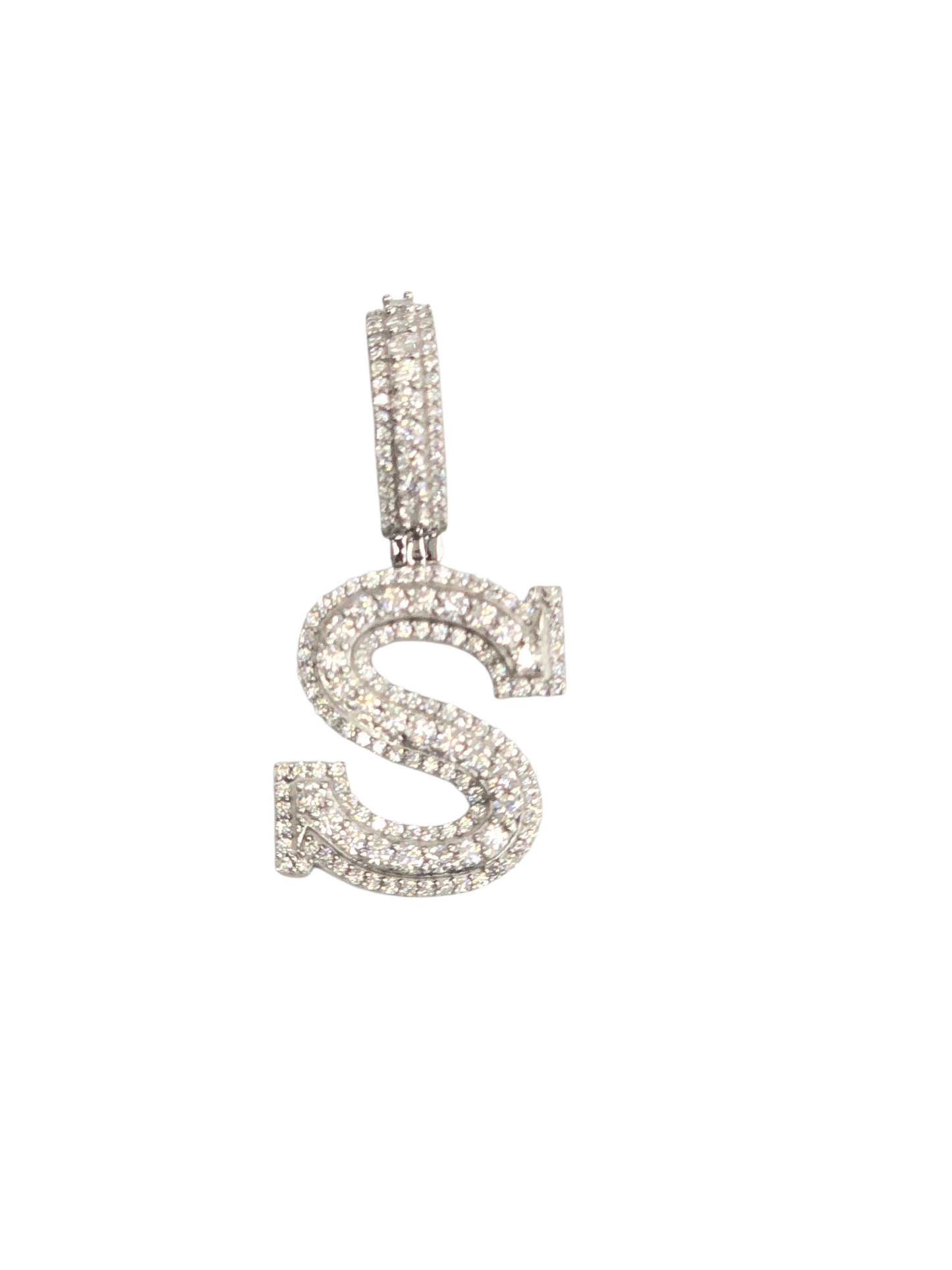 925 Sterling Silver Moissanite Diamond Initial A to Z Pendant