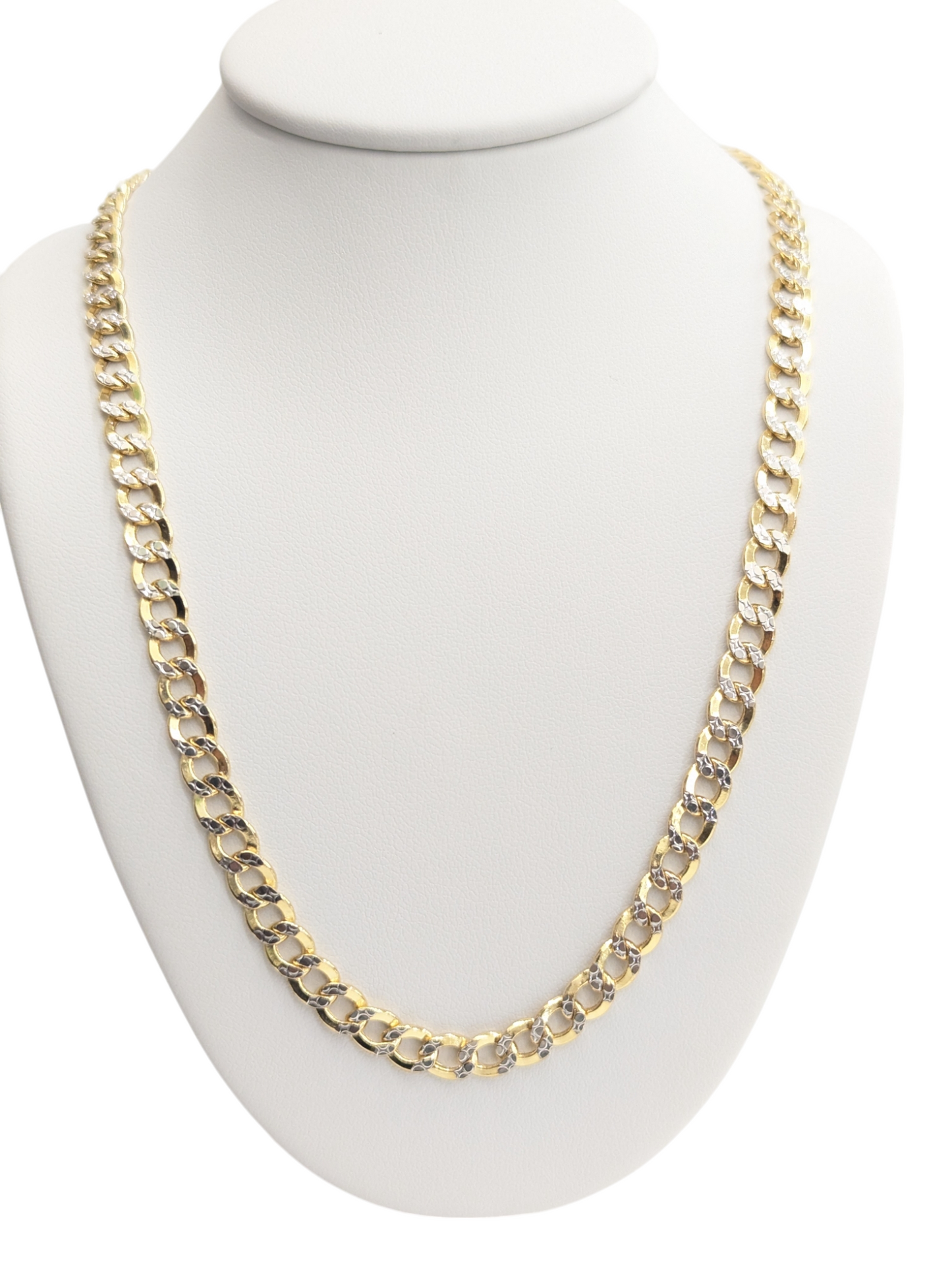 10KT REAL GOLD CUBAN CURB DIAMOND CUT CHAIN 5MM