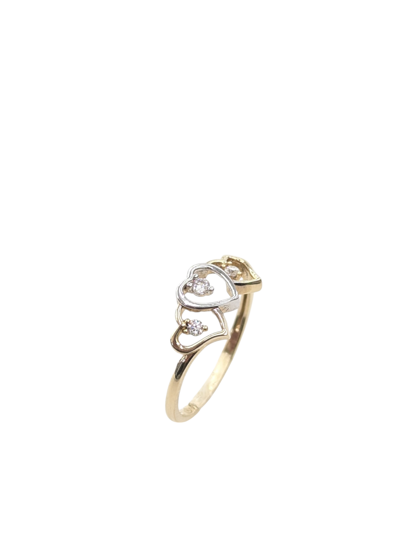 14KT REAL GOLD TWO TONE HEART RING