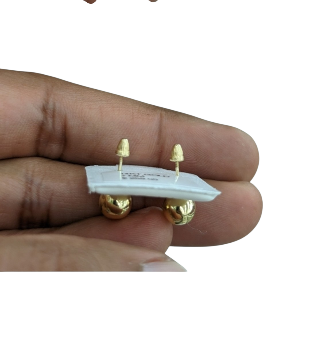 14KT REAL GOLD BALL STUD EARRING