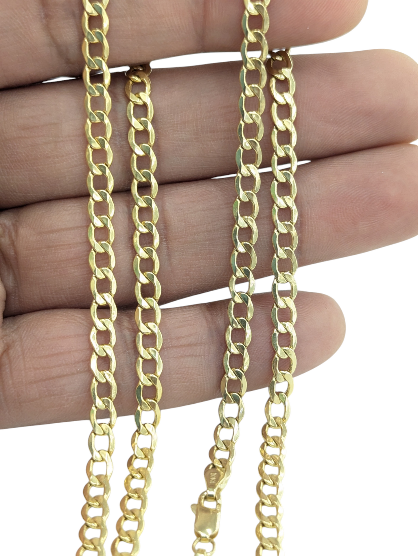 10KT REAL GOLD CUBAN CURB CHAIN 4.5 MM