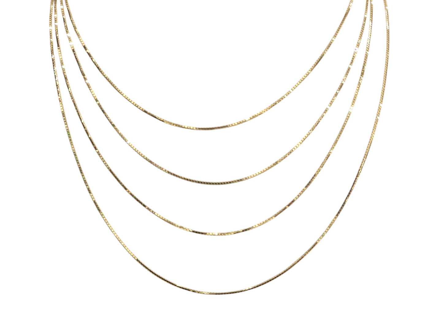 10KT SOLID GOLD BOX CHAIN 0.8 mm
