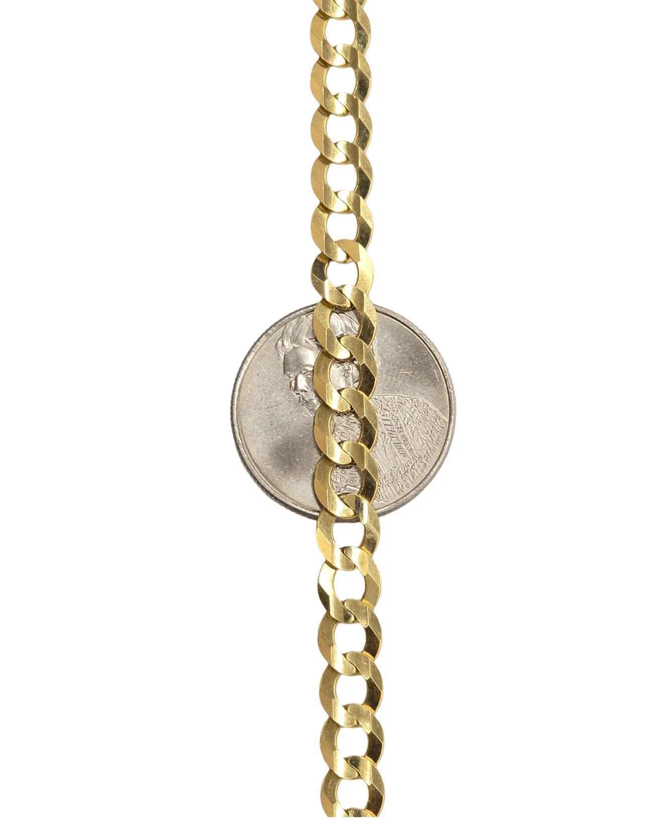 14KT REAL GOLD SOLID CUBAN CURB CHAIN 7 MM