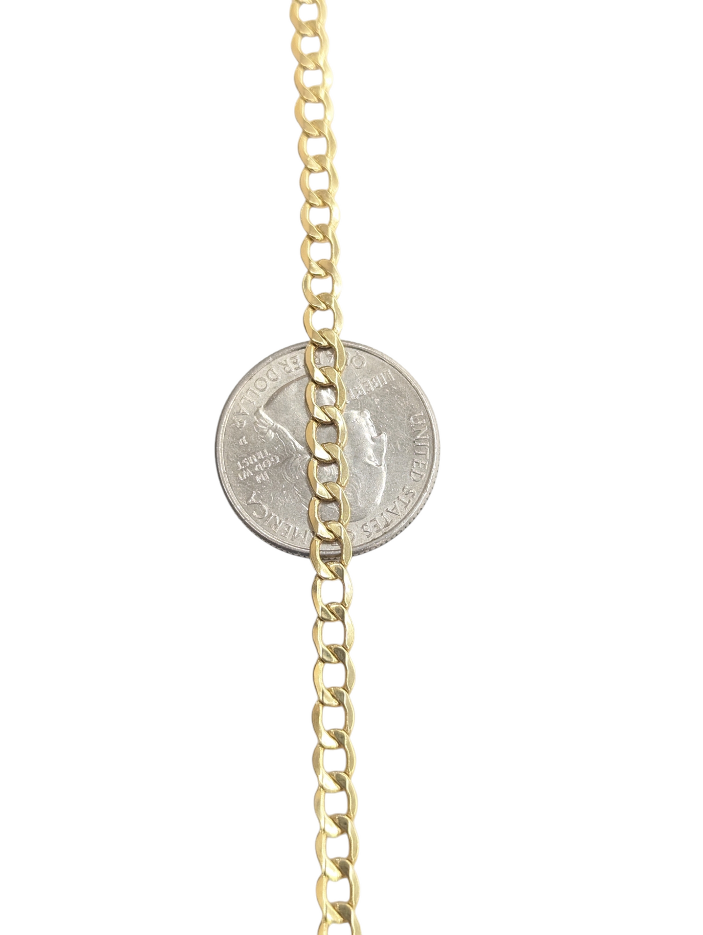 10KT REAL GOLD CUBAN CURB CHAIN 4.5 MM