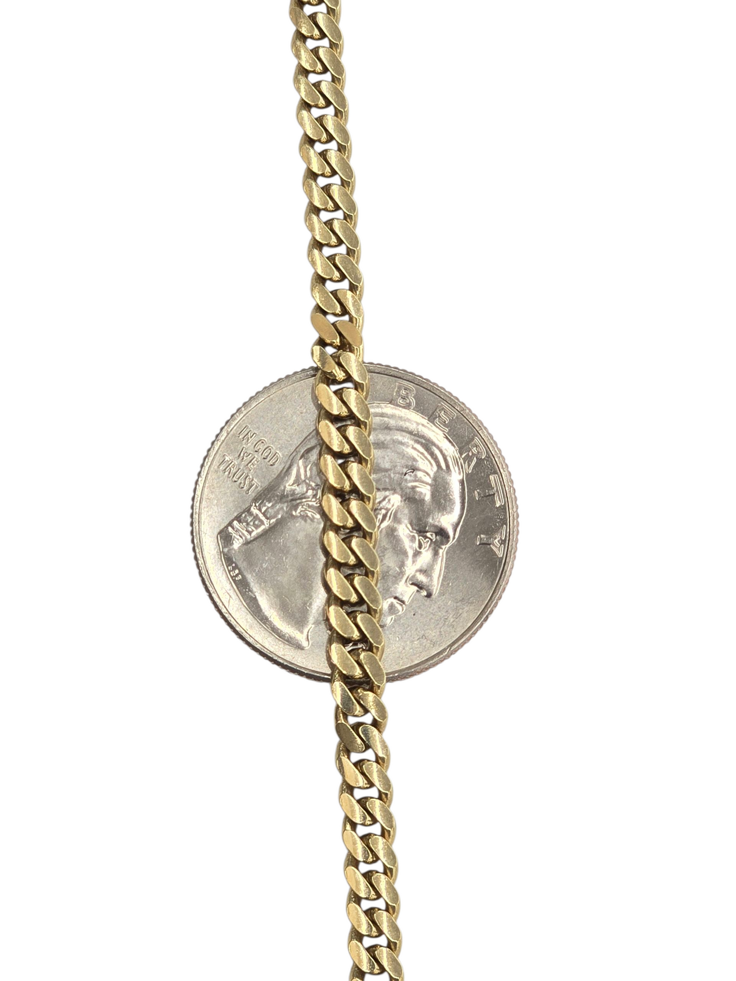 14kt REAL GOLD SOLID MIAMI CUBAN CHAIN 4MM