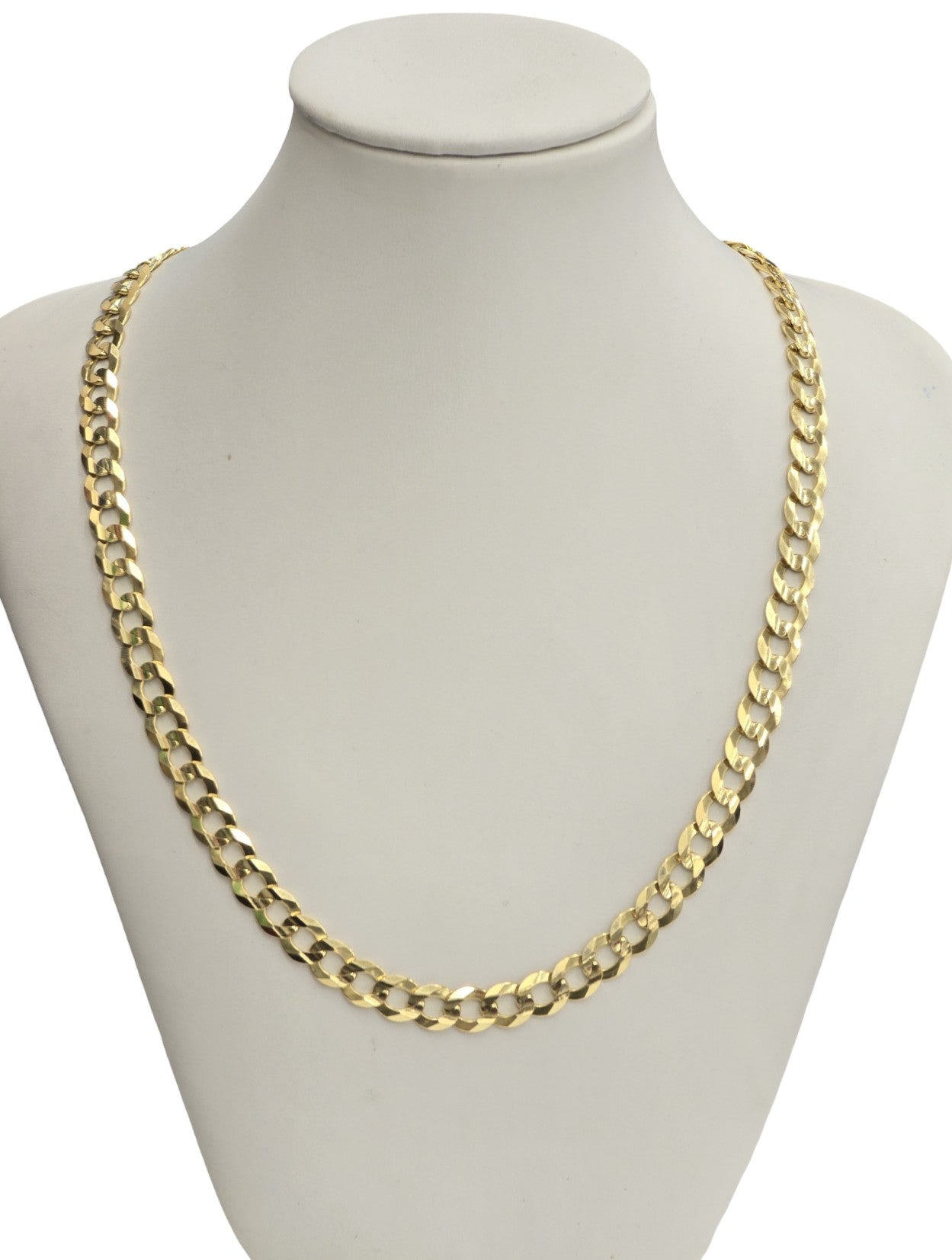 14KT REAL GOLD SOLID CUBAN CURB CHAIN 7 MM
