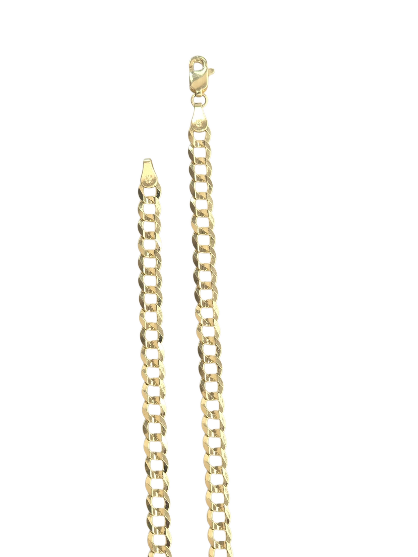 14KT REAL GOLD SOLID CUBAN CURB CHAIN 4.7MM FOR MEN AND WOMEN