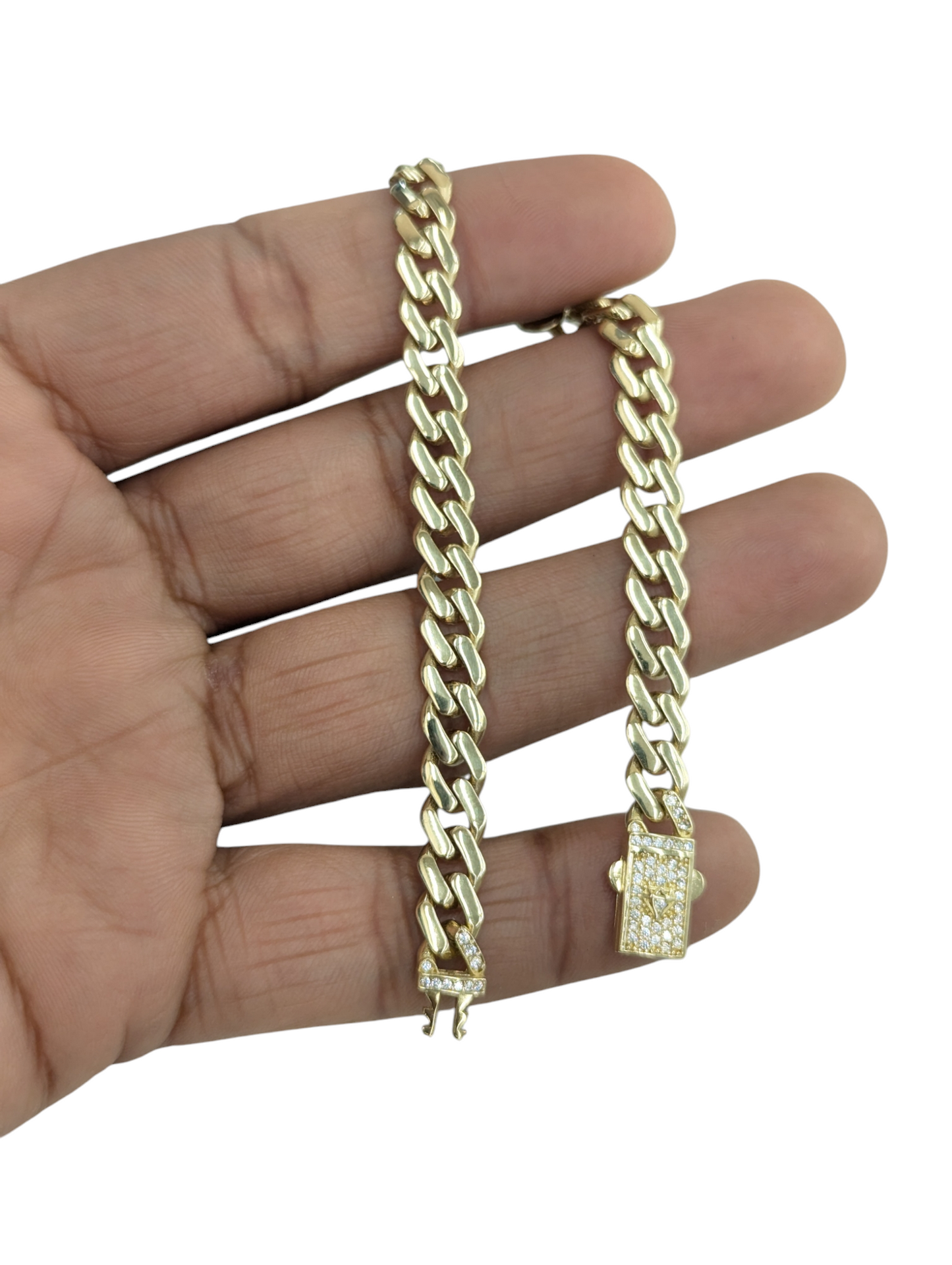 14KT REAL GOLD MIAMI CUBAN STYLE BRACELET