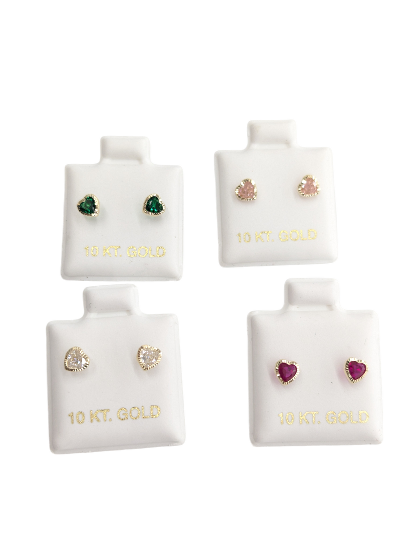 10kt Real Gold Heart Stud Earring