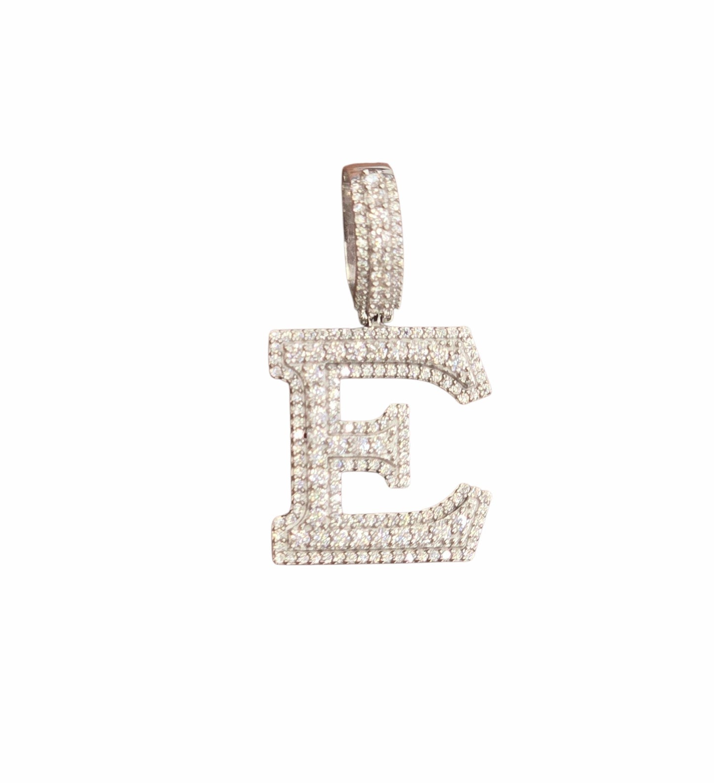 925 Sterling Silver Moissanite Diamond Initial A to Z Pendant