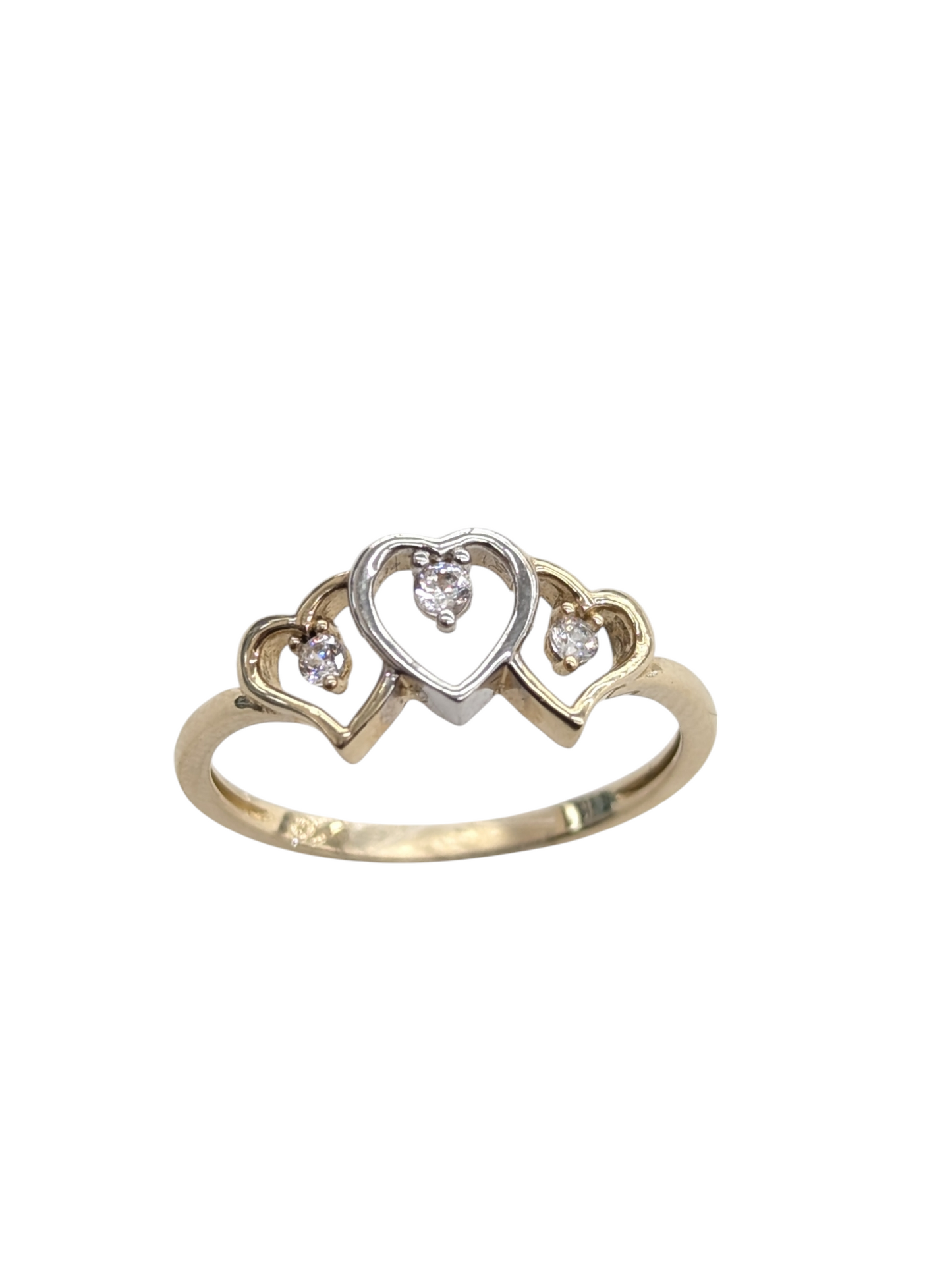 14KT REAL GOLD TWO TONE HEART RING