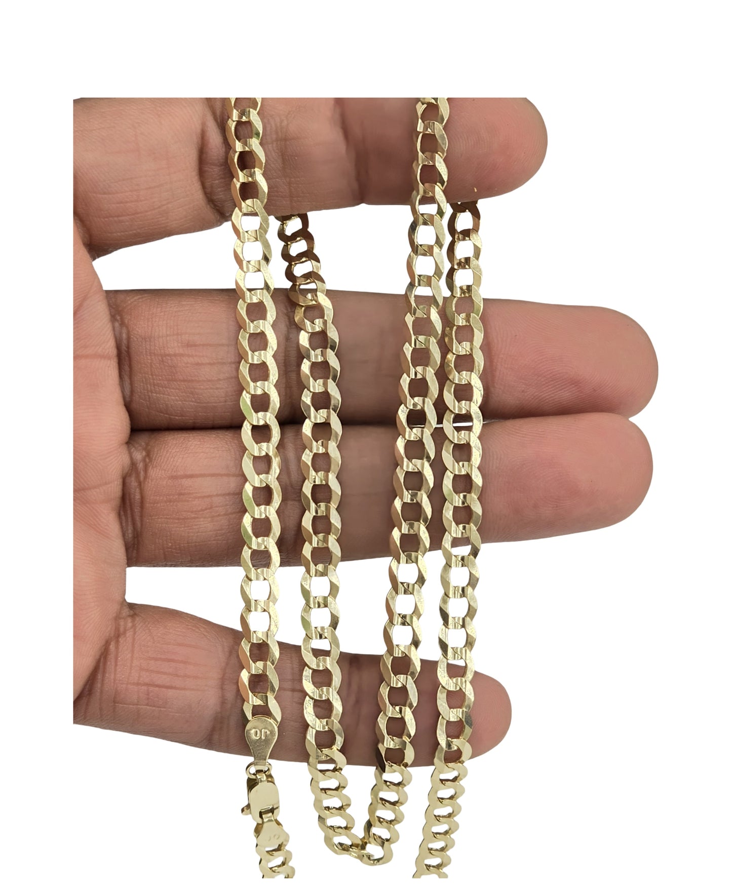 14KT REAL GOLD SOLID CUBAN CURN CHAIN 5.8 MM