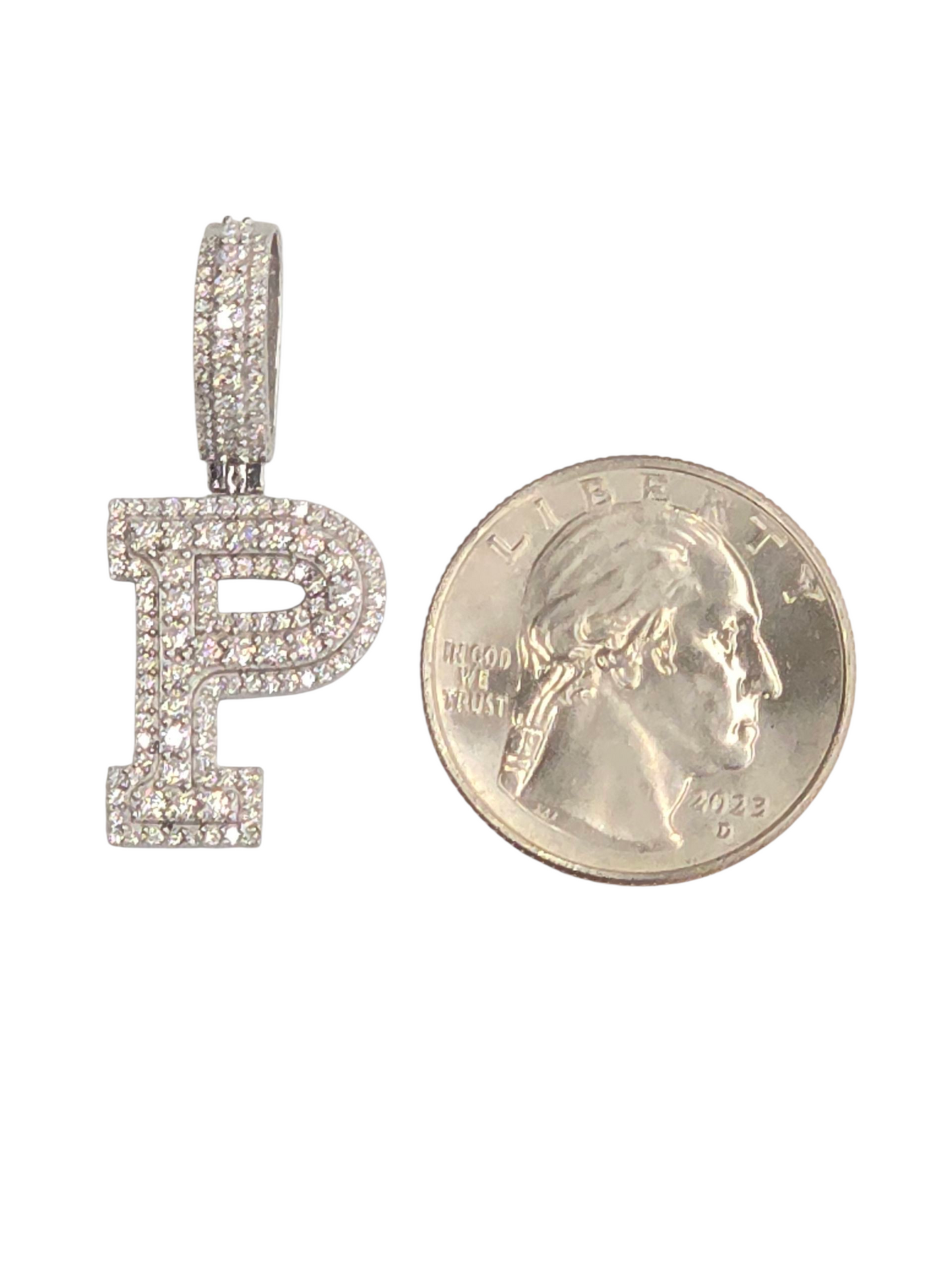 925 Sterling Silver Moissanite Diamond Initial A to Z Pendant