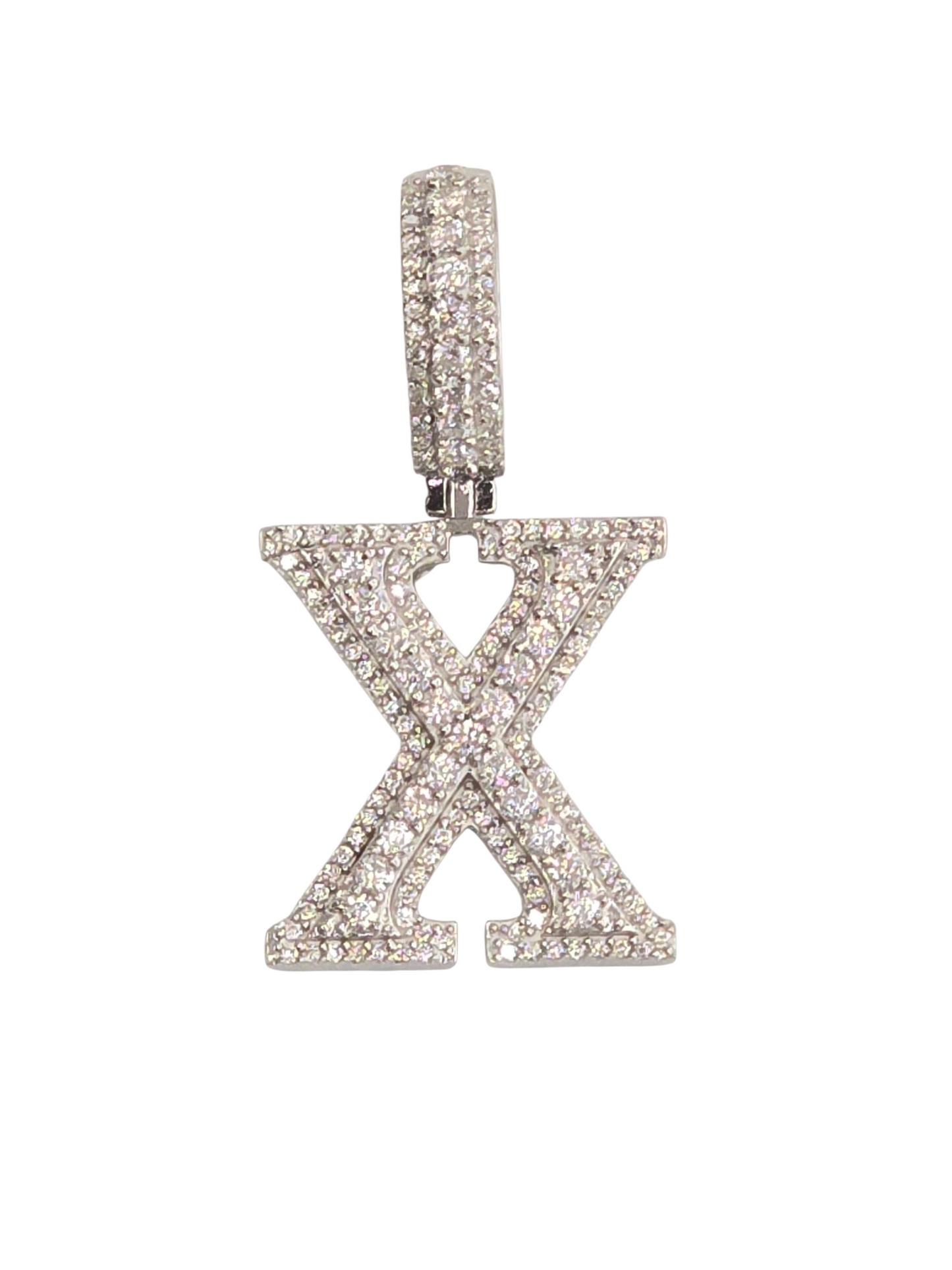 925 Sterling Silver Moissanite Diamond Initial A to Z Pendant