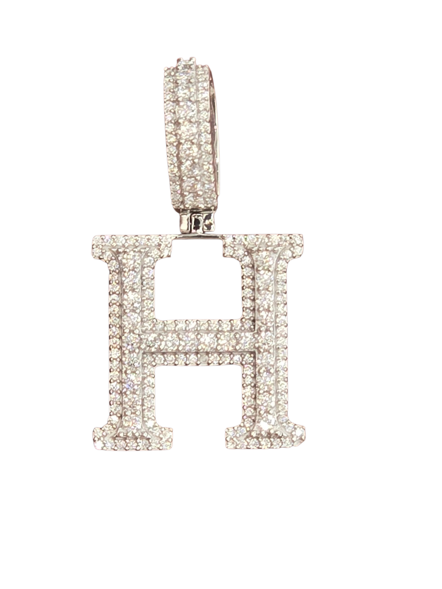 925 Sterling Silver Moissanite Diamond Initial A to Z Pendant