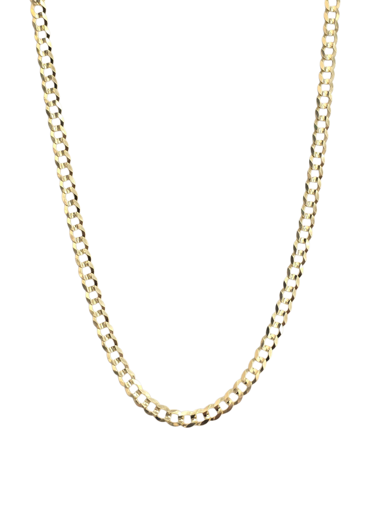 14KT REAL GOLD SOLID CUBAN CURB CHAIN 4.7MM FOR MEN AND WOMEN