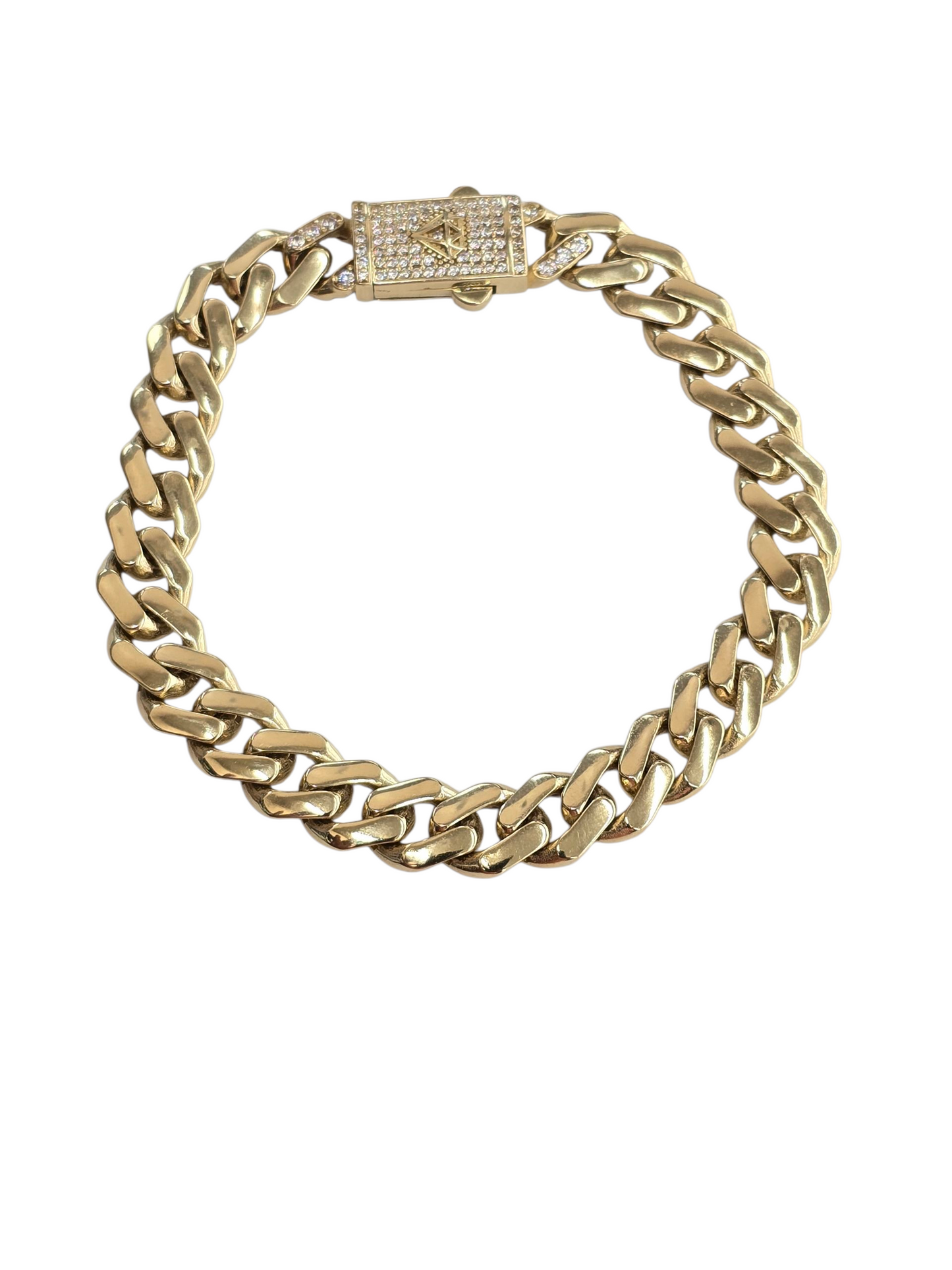 10KT REAL GOLD MONACO STYLE BRACELET 9.2 MM