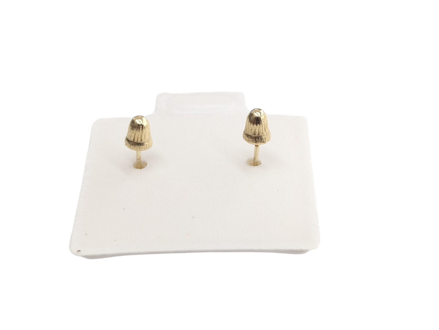 10KT REAL GOLD HEART STUD EARRING 6MM