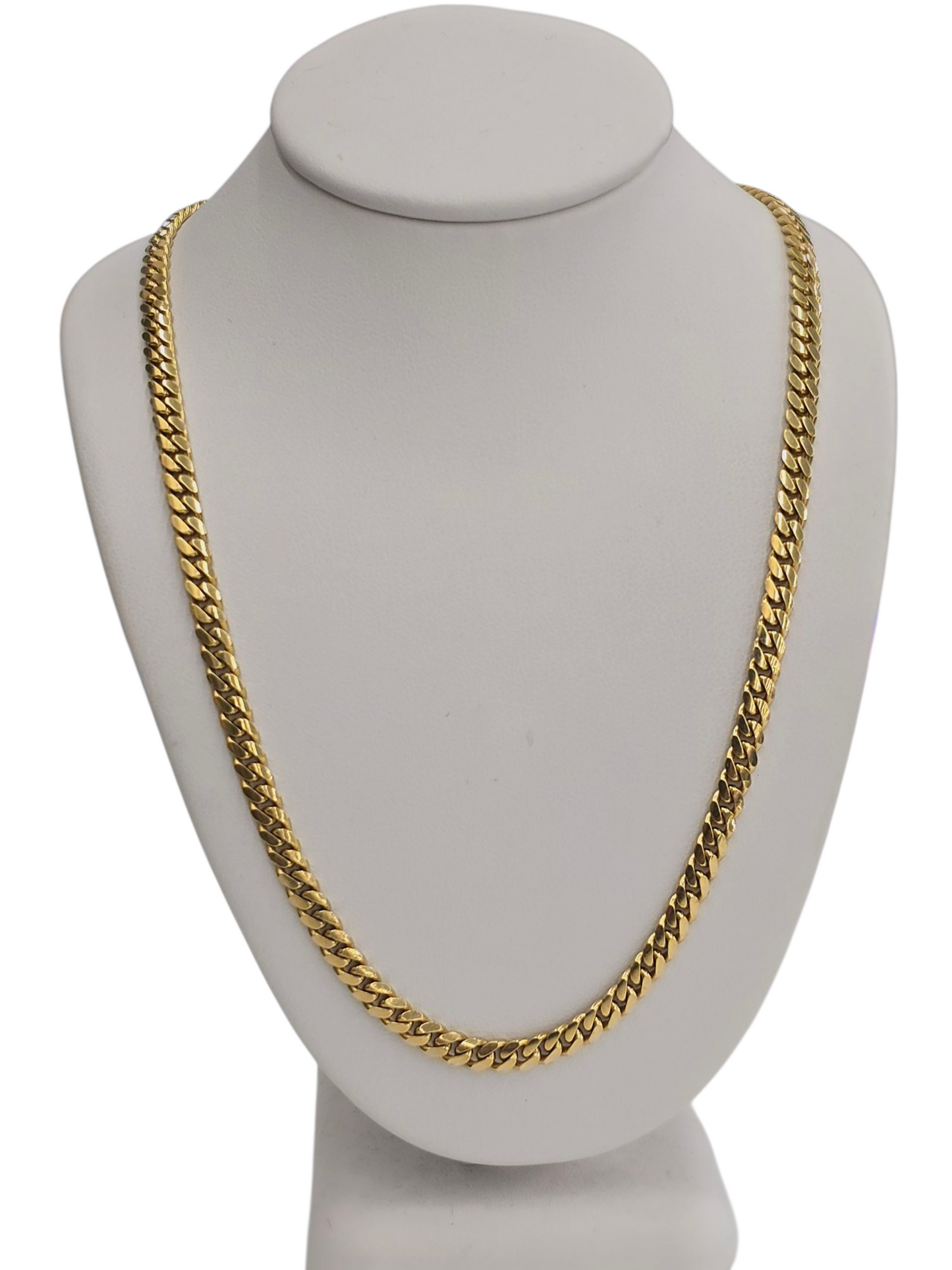 14kt REAL GOLD SOLID MIAMI CUBAN CHAIN 4MM