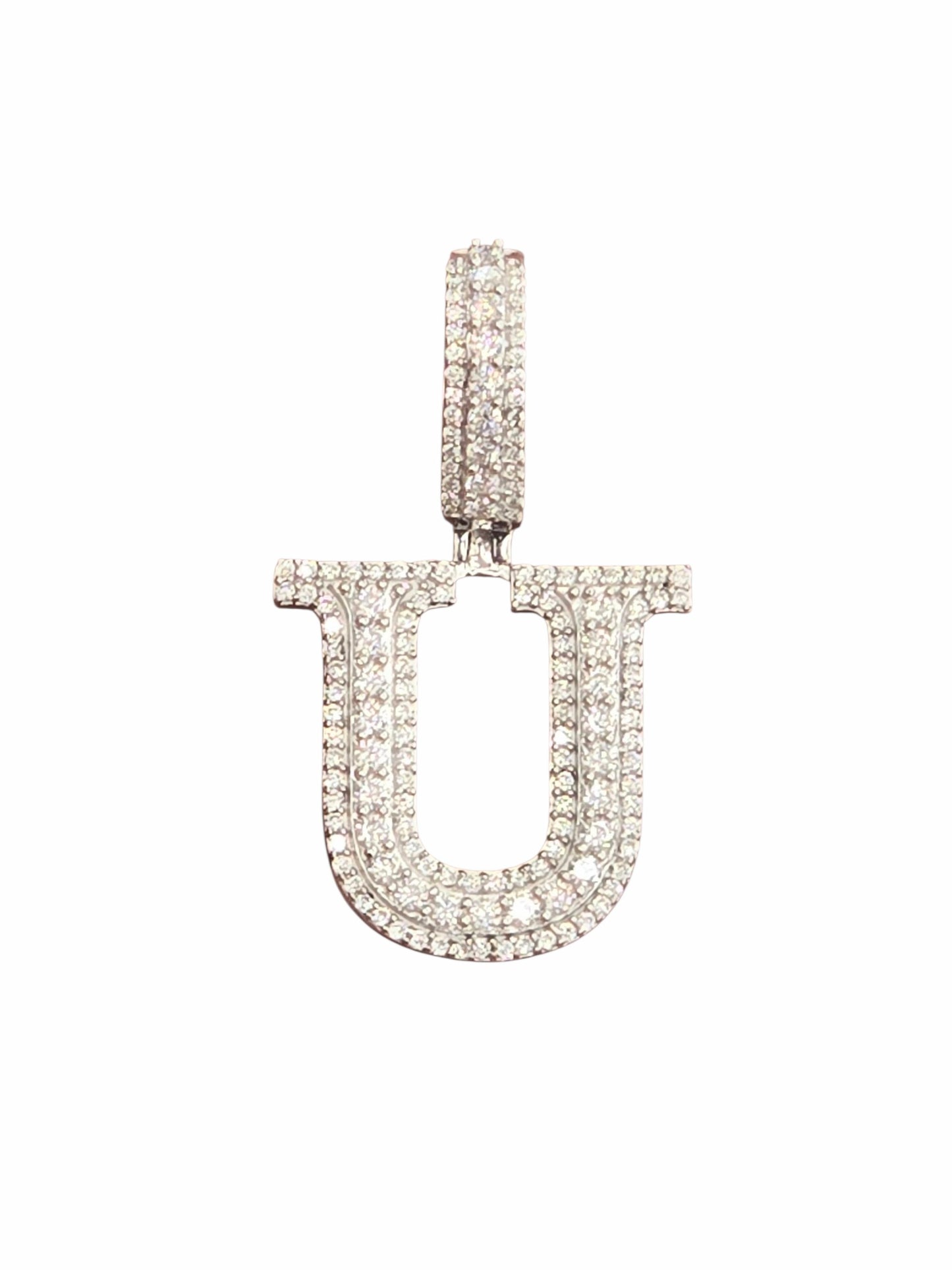 925 Sterling Silver Moissanite Diamond Initial A to Z Pendant