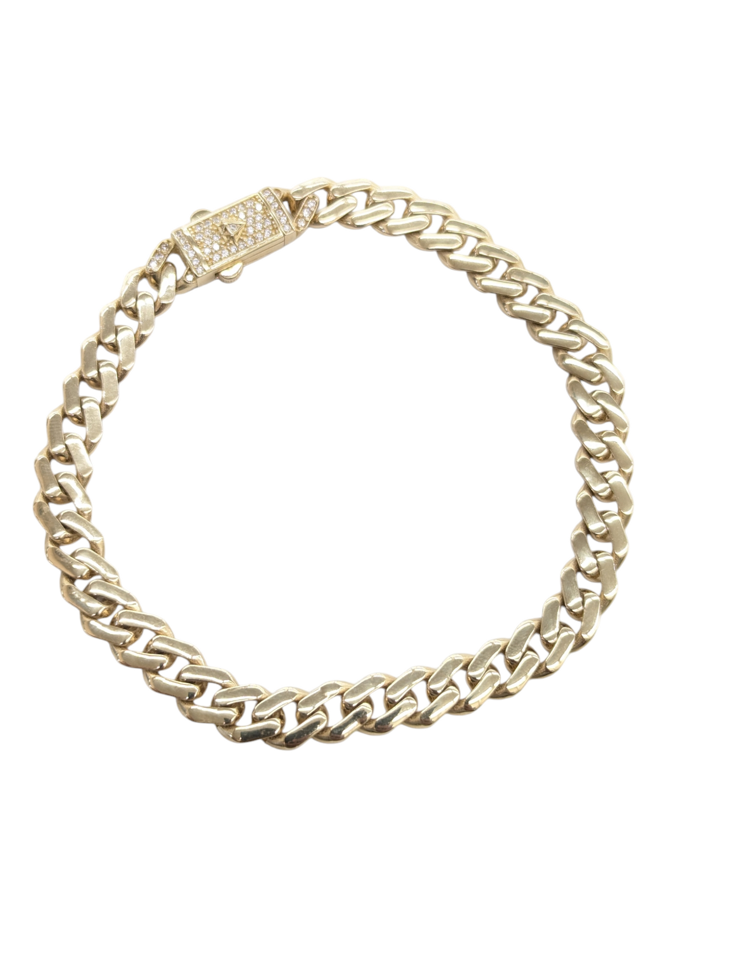 14KT REAL GOLD MIAMI CUBAN STYLE BRACELET