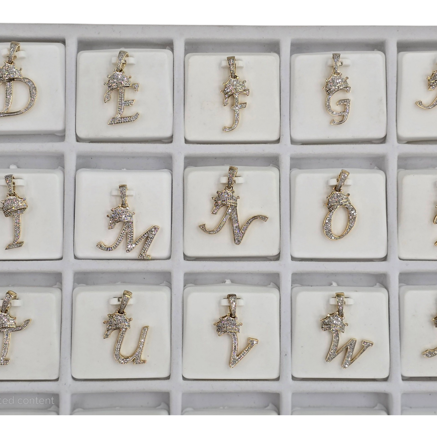 REAL NATURAL DIAMOND 10KT GOLD INITIAL A TO Z PENDANT
