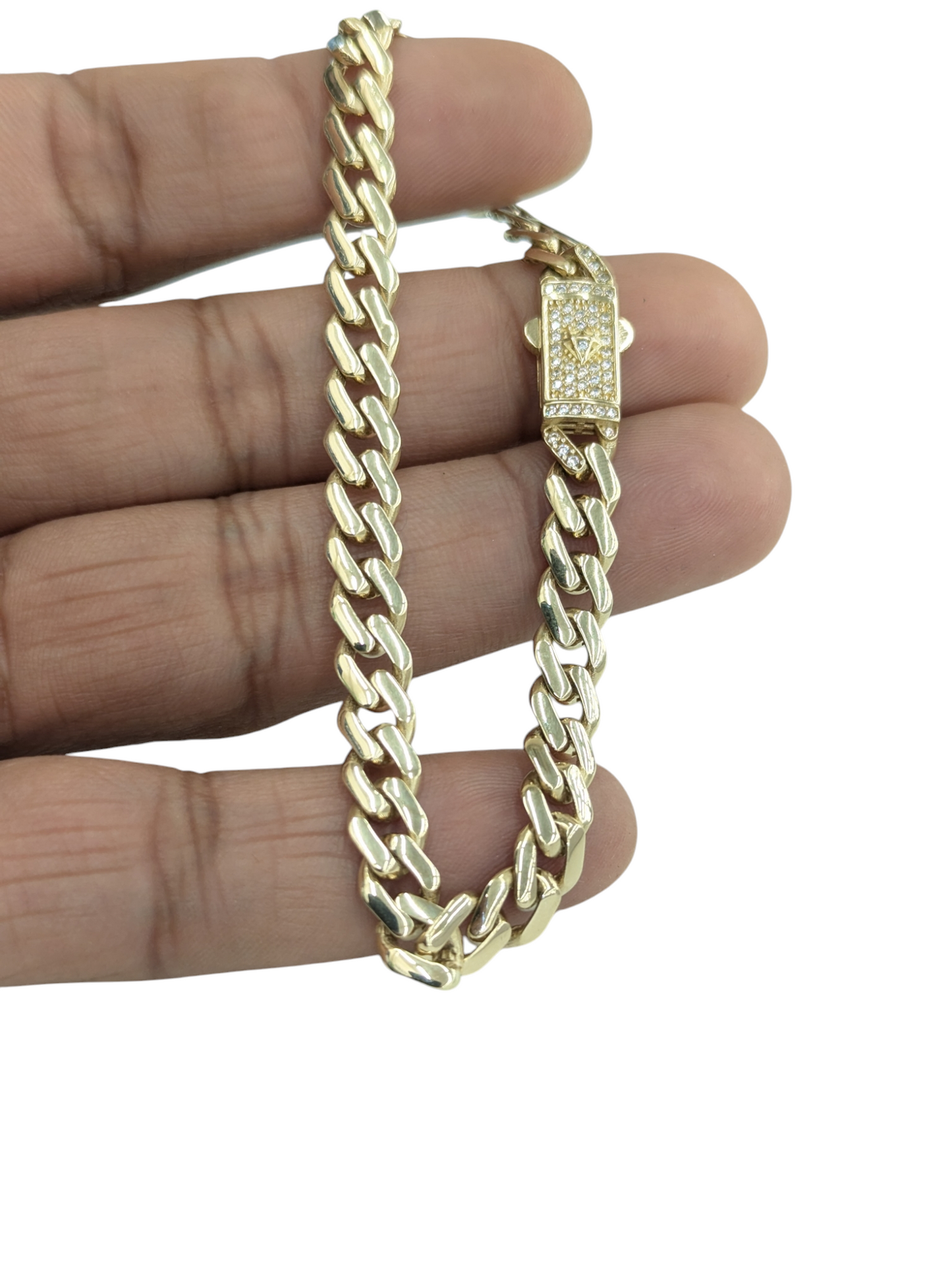 14KT REAL GOLD MIAMI CUBAN STYLE BRACELET