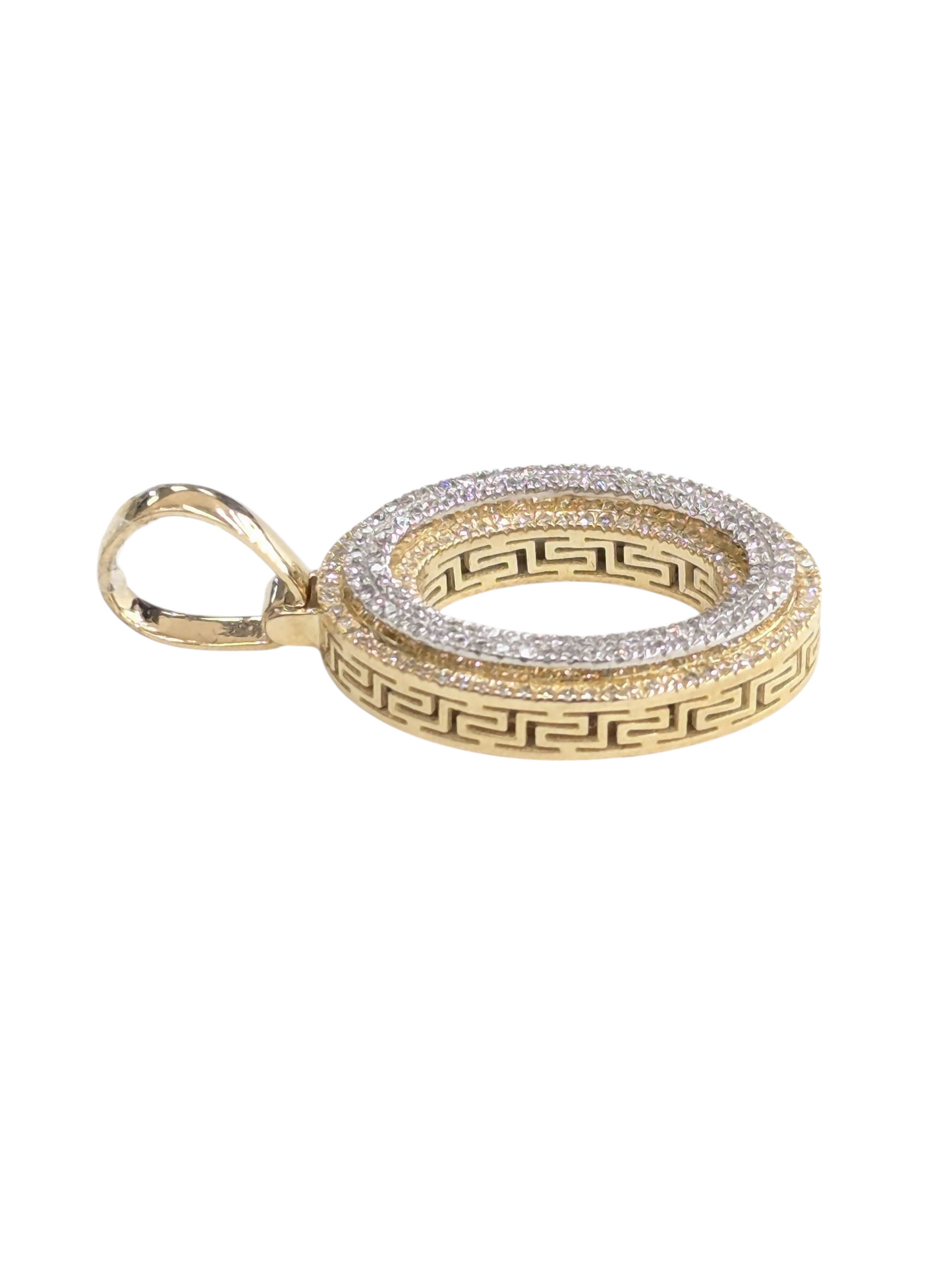 REAL DIAMOND 10KT TWO TONE BLOCK LETTER A- Z PENDANT