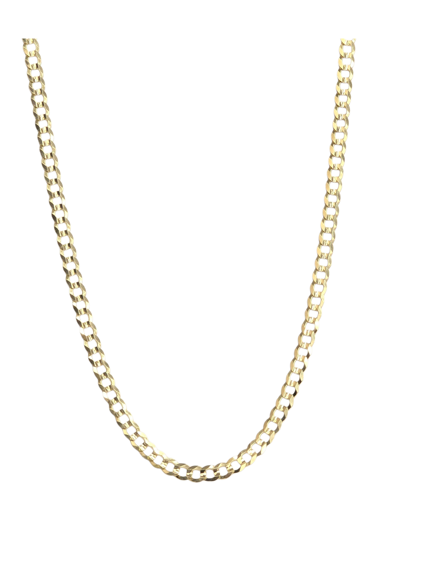 14KT REAL GOLD SOLID CUBAN CURB CHAIN 4.7MM FOR MEN AND WOMEN