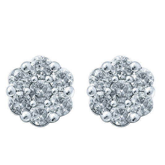 10KT 1.25-1.31CT D-FLOWER EARRINGS