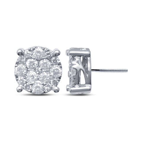 10KT 2.99 -3.06CT D-SUPER FLOWER EARRINGS