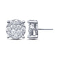 10KT 2.99 -3.06CT D-SUPER FLOWER EARRINGS