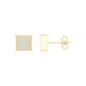 SPL PRICE 10KT 0.09- 0.10CT D-MICROPAVE  EARRINGS  &quot;SQUARE&quot;