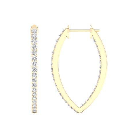 CLOSEOUT 14KT 0.50CT D-EARRINGS &quot;HOOPS&quot;