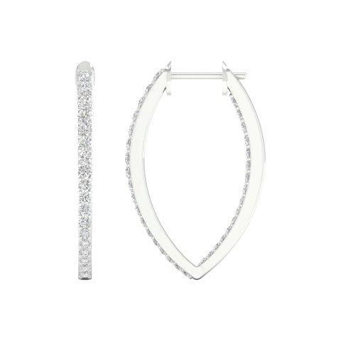 CLOSEOUT 14KT 0.50CT D-EARRINGS &apos; HOOPS&quot;