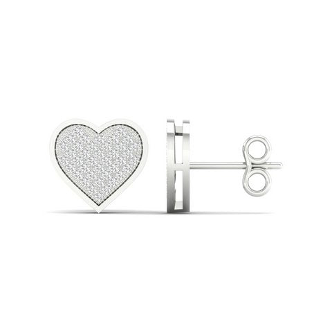 CLOSEOUT 10KT 0.20CT D- EARRINGS &quot;HEART&quot;