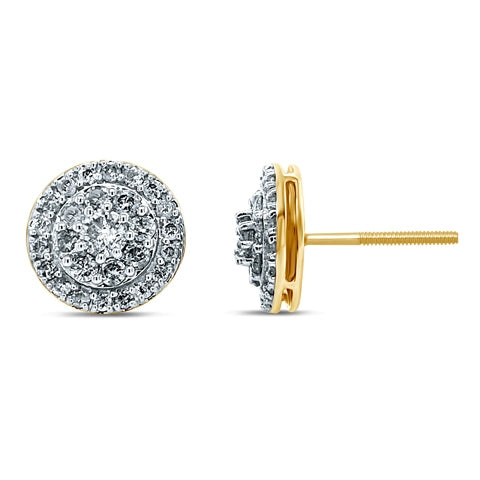 Real Diamond 10K 0.74- 0.76CT D-EARRINGS