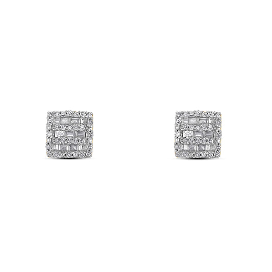 CLOSEOUT 10KT 0.23-0.25CT D-BAGUETTE EARRINGS