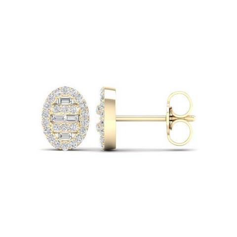 CLOSEOUT 10KT 0.23-0.25CT D-BAGUETTE  EARRINGS &quot;OVAL&quot;