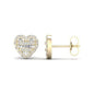 CLOSEOUT 10KT  0.22CT D-BAGUETTE EARRINGS &quot;HEART&quot;